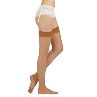 J by Jasper Conran Designer nude 10D smooth top stockings